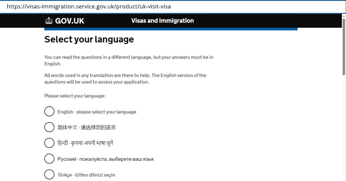 UK tourist visa application requirements